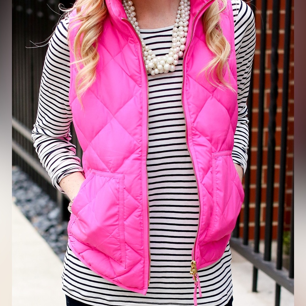 J. Crew Hot Pink Sleeveless Puffer Vest | XS